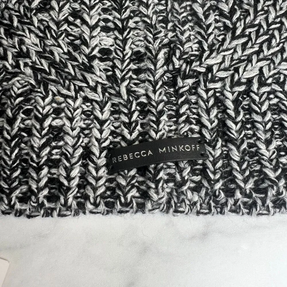 Rebecca Minkoff Marled Pom Pom Beanie Hat & Arm Warmers Set Open Fingers NWT